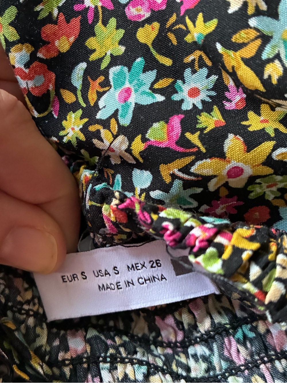 Zara Black Floral Maxi Dress with Multi-Colored Blossoms - Picture 12 of 12